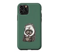 Carcasa para iPhone 11 Pro Divertido Introvertido Abrazo Torpe Erizo Animal Humor sarcástico