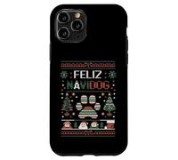 Carcasa para iPhone 11 Pro Divertido Juego de Palabras para dueño de Perro de Navidad - Feliz Navidog Ugly Christmas