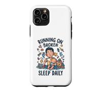 Carcasa para iPhone 11 Pro Divertido niño Cansado Nuevo papá Corriendo en el sueño Roto Diario