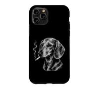 Carcasa para iPhone 11 Pro Divertido Perro Salchicha fumando Salchichas