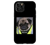 Carcasa para iPhone 11 Pro Divertido Triste Pug Meme Trabajo Humor Foto Borrosa