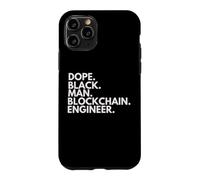 Carcasa para iPhone 11 Pro Dope Black Man Ingeniero de Blockchain Orgullo afroamericano