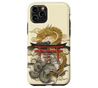Carcasa para iPhone 11 Pro Dragón y Zorro de Nueve Colas Mitología Japonesa Lámina