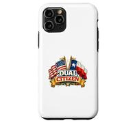 Carcasa para iPhone 11 Pro Dual Citizen Texas American Flag Patriotic Funny Pride