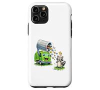 Carcasa para iPhone 11 Pro Dumpy The Garbage Truck Limpieza de Basura con niños Mapache