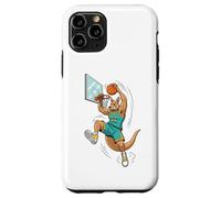 Carcasa para iPhone 11 Pro Dunking Kangaroo Hoops Jugador de Baloncesto Animal