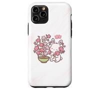 Carcasa para iPhone 11 Pro Easter Bunny Pink Sakura Flower Cute Japanese Cherry Blossom