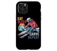 Carcasa para iPhone 11 Pro Eat Sleep Carve Repeat - Ski Driver Sunset Ski Design