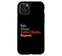 Carcasa para iPhone 11 Pro Eat Sleep Collect Rocks Repeat para coleccionistas y Amantes de Rocas
