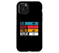 Carcasa para iPhone 11 Pro Eat Sleep con mentalidad de Juego de póker repetido y motivación