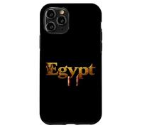 Carcasa para iPhone 11 Pro Egipto Pirámides Oro Tipografía Diseño Vintage para Hombres Niñas