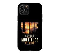 Carcasa para iPhone 11 Pro El Amor Cubre pecados Pedro 4 8 versículo bíblico