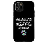 Carcasa para iPhone 11 Pro El Mejor bichón Friso del Mundo con Estampado de Pata de Abuela con Estampado de Pata de Perro Love