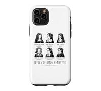 Carcasa para iPhone 11 Pro Esposas del Rey Enrique VIII Line Art Impresión Negra