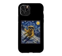 Carcasa para iPhone 11 Pro Esquí Golden Retriever Art Skiier Perro en Ski Hill