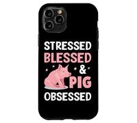Carcasa para iPhone 11 Pro Estresado Bendecido y Cerdo Obsesionado