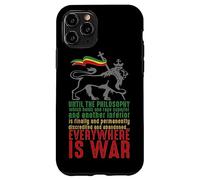 Carcasa para iPhone 11 Pro Everywhere IS War Discurso Haile Selassie León Judá Reggae