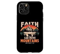 Carcasa para iPhone 11 Pro Faith Can Move Mountains Retro Sunset Bible Verse Christian