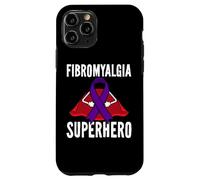 Carcasa para iPhone 11 Pro Fibromialgia Superhero Warrior Fighter Purple Ribbon