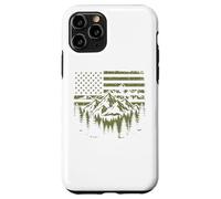 Carcasa para iPhone 11 Pro Forest Tree Wildlife Nature Outdoor American USA Flag