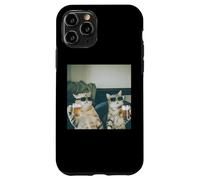 Carcasa para iPhone 11 Pro Foto Retro de Gatos con Cerveza Divertida, Divertida Fiesta de Gatos enfriados con Alcohol