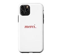 Carcasa para iPhone 11 Pro Francés Diciendo Merci París Vacaciones francés Cita