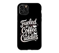 Carcasa para iPhone 11 Pro Fueled by Coffee Cuddles Amante de los Gatos Padres de Mascotas Amante del café