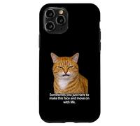 Carcasa para iPhone 11 Pro Funny Angry Annoyed Cat Face Meme Unimpressed Orange Cat Pun