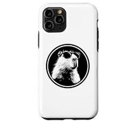 Carcasa para iPhone 11 Pro Funny Black Logo Sunglasses Lover Chill Capybara Vibes