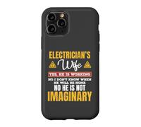 Carcasa para iPhone 11 Pro Funny Electricians Wife Yes He's Working