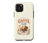 Carcasa para iPhone 11 Pro Funny Gotta Go Buffalo Animal Bisonte Arte del Desierto Occidental