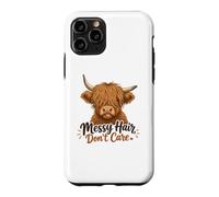 Carcasa para iPhone 11 Pro Funny Highland Cow desordenado Pelo no Importa Lindo Amante de la Vaca