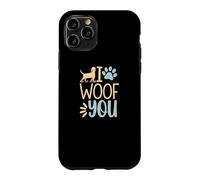 Carcasa para iPhone 11 Pro Funny I Woof You Cute Puppy Pet Lover Sarcástico Animal Cita