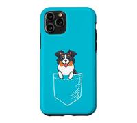 Carcasa para iPhone 11 Pro Funny Kawaii Pocket Tri Color Australian Shepherd Dog Lover