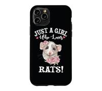 Carcasa para iPhone 11 Pro Funny Womens Kids Just A Girl Who Loves Dumbo Ear Rats Lover