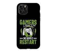 Carcasa para iPhone 11 Pro Gamers Never Quit We Simply Restart Funny Video Game Lovers