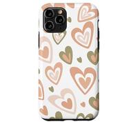 Carcasa para iPhone 11 Pro Girly Coquette Cute Pink Heart Sage Green Hearts Valentines