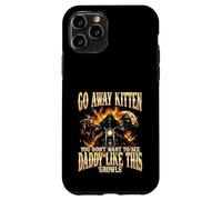 Carcasa para iPhone 11 Pro Go Away Kitten, Divertido Bootleg Daddy Sigma Skeleton Biker