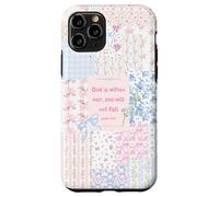 Carcasa para iPhone 11 Pro God Is Within Her Salmo 46:5 Pink Floral Christian Faith