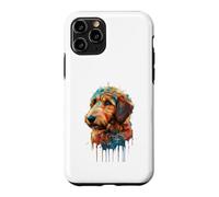 Carcasa para iPhone 11 Pro Golden Doodle Colorido Splatter Art Acuarela Pintada