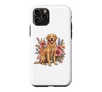 Carcasa para iPhone 11 Pro Goldie Sporting Dog Vintage Flowers Floral Golden Retriever