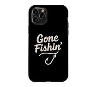Carcasa para iPhone 11 Pro Gone Fishin' Funny Fishing Hook Shirt Hombres Mujeres Niños Pescadores