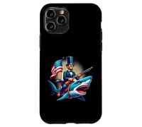 Carcasa para iPhone 11 Pro Gracioso 4 de Julio 4 4 de Julio Abe Abraham Lincoln Montando un tiburón