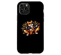Carcasa para iPhone 11 Pro Gráfico de Mascota de Guitarra Rocking Fox