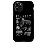 Carcasa para iPhone 11 Pro Grand Piano Old Vintage Patent Pianist Dibujo Print