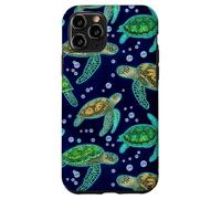 Carcasa para iPhone 11 Pro Green Sea Turtle Marine Life Ocean Decorative Pattern