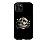 Carcasa para iPhone 11 Pro Guitarra Esqueleto Luna Hamaca música Arte Hombres niños Halloween