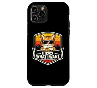Carcasa para iPhone 11 Pro Hago lo Que Quiero, Amante del dueño de un Gato, Divertido, Retro, Broma Vintage