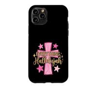 Carcasa para iPhone 11 Pro Hallelujah Christian Girls Pink Cross Preppy Doodles Stars
