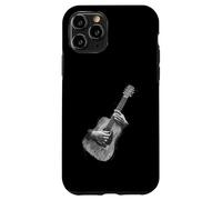 Carcasa para iPhone 11 Pro Hand Drawn Guitar Sketch Design, Expressive Acoustic Music